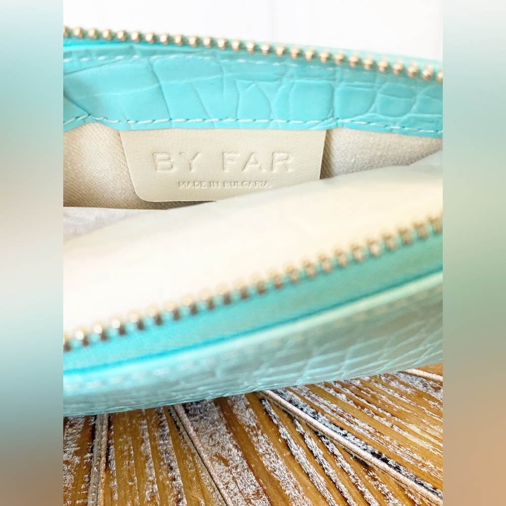 EUC BY FAR Aqua Blue Genuine Leather Mini Rachel Bag - Picture 6 of 16